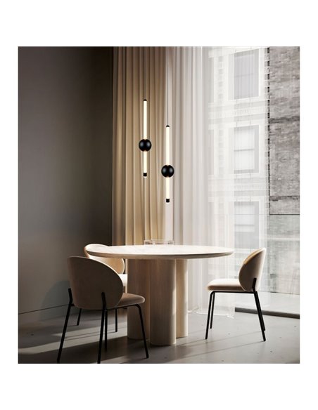 Suspension LED 1 lumière MELITA 6W 600lm, 2300+3000+4000K IP20 Noir