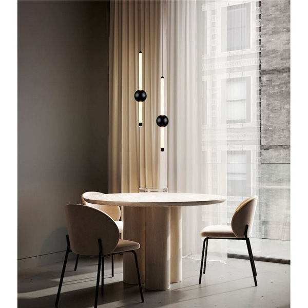 Suspension LED 1 lumière MELITA 6W 600lm, 2300+3000+4000K IP20 Noir