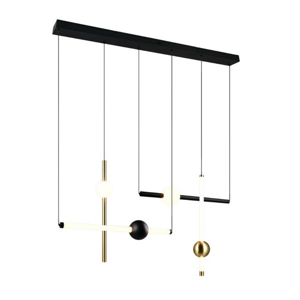 Luminária de teto LED MELITA com várias luzes, 21W, 2500lm, 2300+3000+4000K, IP20, preta