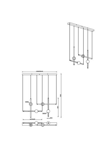 Luminária de teto LED MELITA com várias luzes, 21W, 2500lm, 2300+3000+4000K, IP20, preta