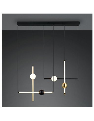 Luminária de teto LED MELITA com várias luzes, 21W, 2500lm, 2300+3000+4000K, IP20, preta