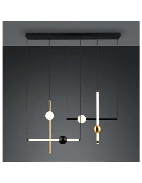 Luminária de teto LED MELITA com várias luzes, 21W, 2500lm, 2300+3000+4000K, IP20, preta