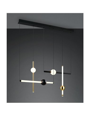 Luminária de teto LED MELITA com várias luzes, 21W, 2500lm, 2300+3000+4000K, IP20, preta