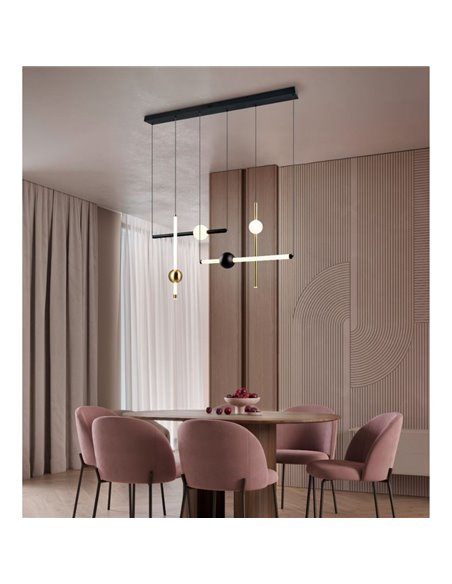 Lámpara te techo LED MELITA varias luces 21W 2500lm, 2300+3000+4000K IP20 Negro