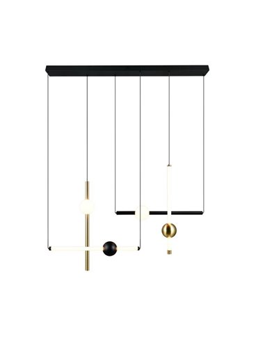 Plafonnier LED MELITA avec plusieurs lumières, 21 W, 2 500 lm, 2 300 + 3 000 + 4 000 K, IP20, noir