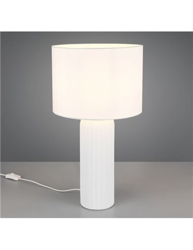 Lámpara de sobremesa BLAIR de cerámica, pequeña 36cm, bombilla excl. E27 max. 10W IP20 Blanco