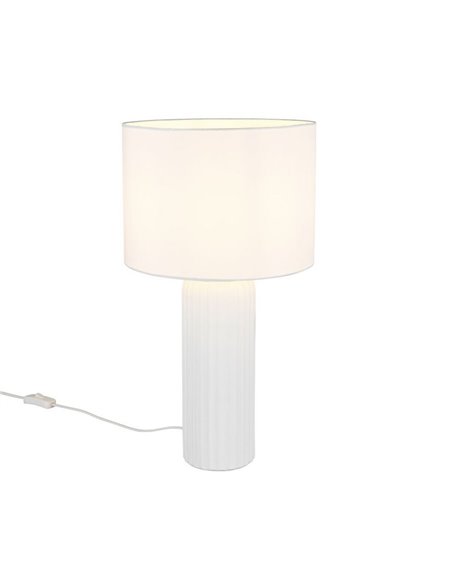 Lámpara de sobremesa BLAIR de cerámica, pequeña 36cm, bombilla excl. E27 max. 10W IP20 Blanco