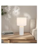Lámpara de sobremesa BLAIR de cerámica, pequeña 36cm, bombilla excl. E27 max. 10W IP20 Blanco