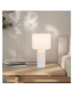 Lámpara de sobremesa BLAIR de cerámica, pequeña 36cm, bombilla excl. E27 max. 10W IP20 Blanco 2