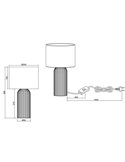 Lámpara de sobremesa BLAIR de cerámica, pequeña 36cm, bombilla excl. E27 max. 10W IP20 Blanco