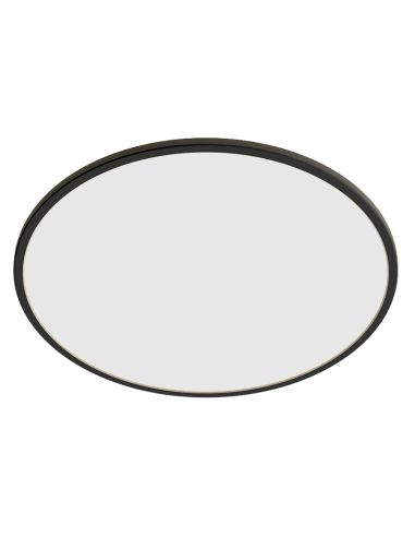 Plafón LED exterior redondo extraplano negro SuperSlim