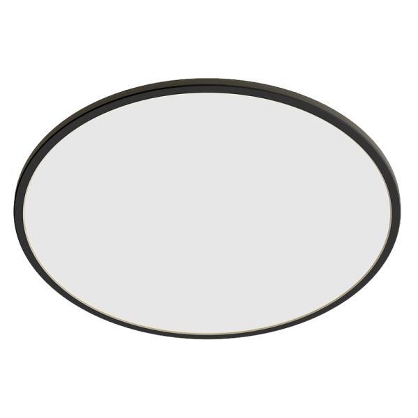 Plafón LED exterior redondo extraplano negro SuperSlim