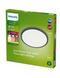 Plafón LED exterior redondo extraplano SuperSlim Negro | LeonLeds