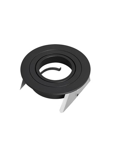 Aro empotrable de techo negro BÁSICO GU10, Ø95mm, corte 80mm