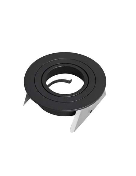 Aro empotrable de techo negro BÁSICO GU10, Ø95mm, corte 80mm