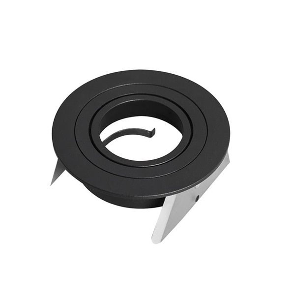 Aro empotrable de techo negro BÁSICO GU10, Ø95mm, corte 80mm
