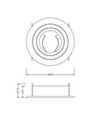 Aro empotrable de techo negro BÁSICO GU10, Ø95mm, corte 80mm