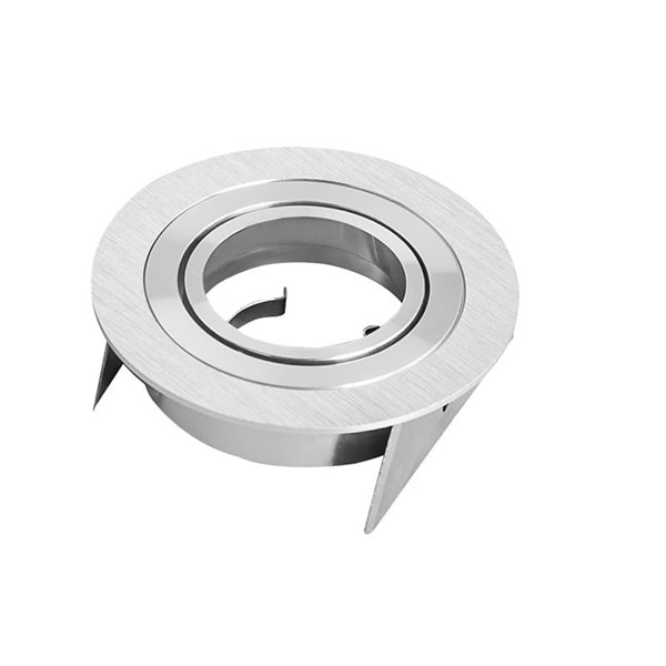 Aro empotrable de techo nickel BÁSICO GU10, Ø95mm, corte 80mm