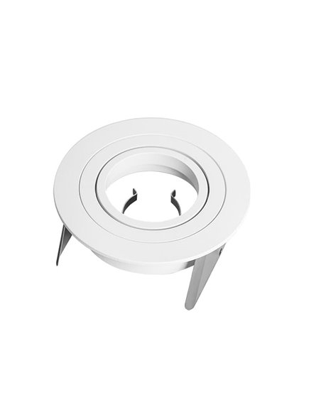 Aro empotrable de techo blanco BÁSICO GU10, Ø95mm, corte 80mm