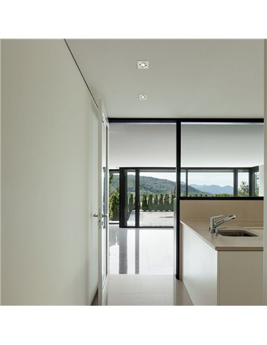 Anneau de plafond encastré nickel BASIC GU10, Ø95mm, coupe 80mm