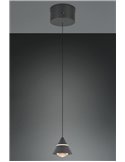 Lámpara de techo LED ROMEO 1 luz, altura regulable, 7W 700lm, 2300+3000+4000K IP20 Negro