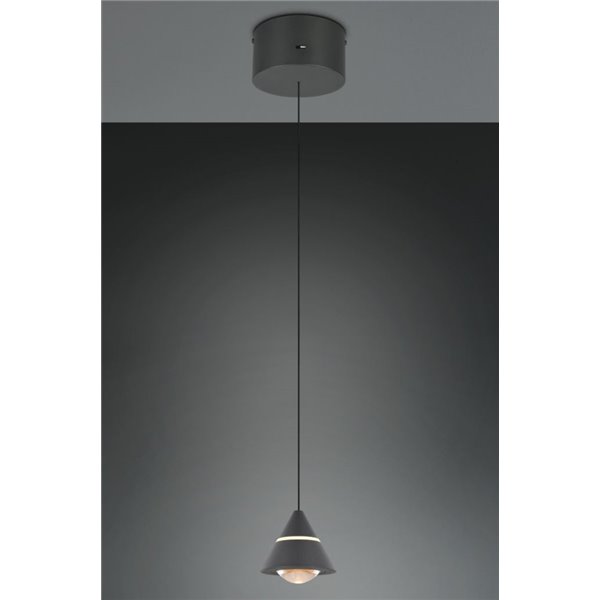 Lámpara de techo LED ROMEO 1 luz, altura regulable, 7W 700lm, 2300+3000+4000K IP20 Negro