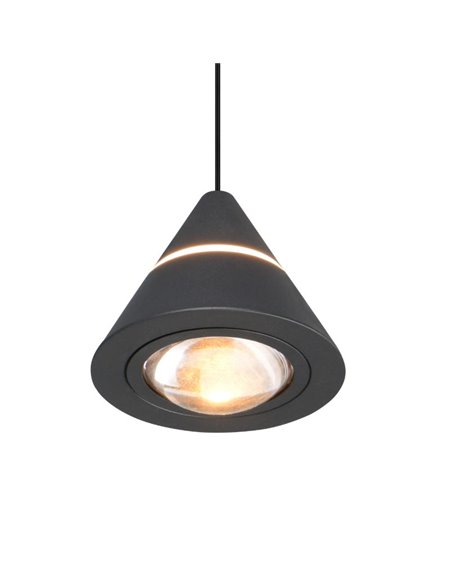 Lámpara de techo LED ROMEO 1 luz, altura regulable, 7W 700lm, 2300+3000+4000K IP20 Negro
