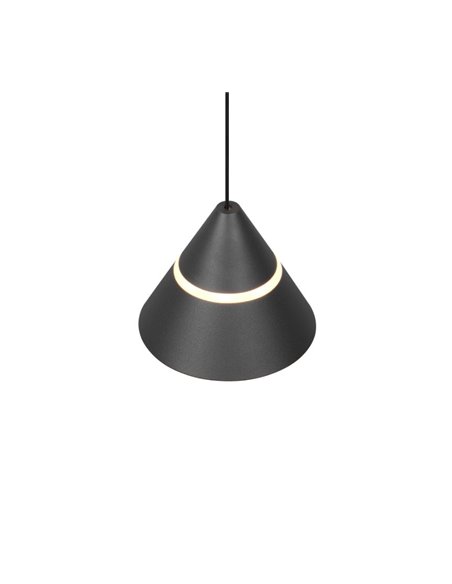 Lámpara de techo LED ROMEO 1 luz, altura regulable, 7W 700lm, 2300+3000+4000K IP20 Negro