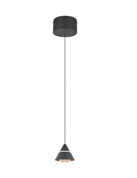 Lámpara de techo LED ROMEO 1 luz, altura regulable, 7W 700lm, 2300+3000+4000K IP20 Negro