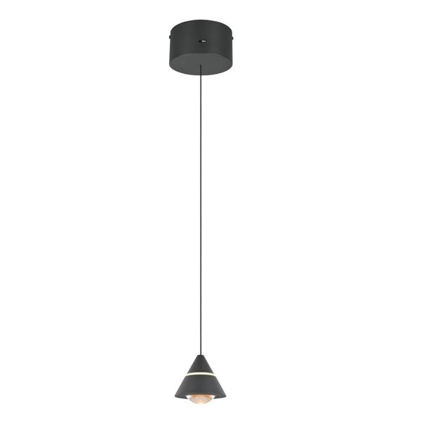 Lámpara de techo LED ROMEO 1 luz, altura regulable, 7W 700lm, 2300+3000+4000K IP20 Negro