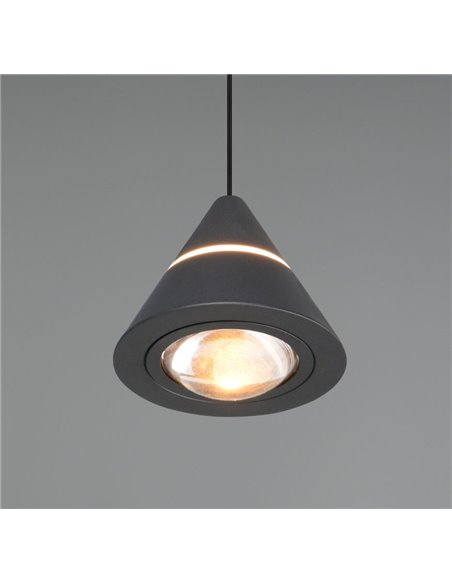 Plafonnier LED ROMEO, 1 lumière, hauteur réglable, 7W 700lm, 2300+3000+4000K IP20 Noir