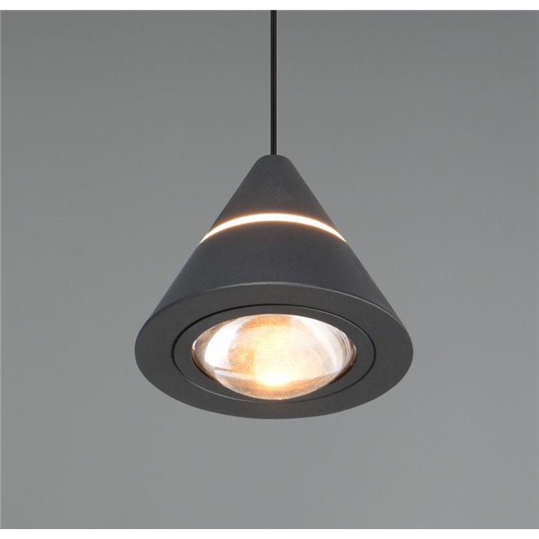 Lámpara de techo LED ROMEO 1 luz, altura regulable, 7W 700lm, 2300+3000+4000K IP20 Negro