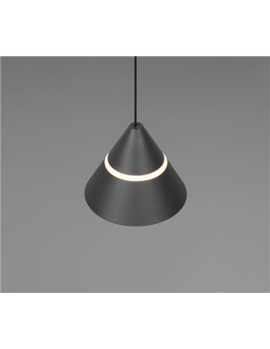 Lámpara de techo LED ROMEO 1 luz, altura regulable, 7W 700lm, 2300+3000+4000K IP20 Negro