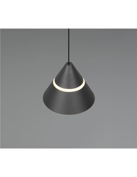 Lámpara de techo LED ROMEO 1 luz, altura regulable, 7W 700lm, 2300+3000+4000K IP20 Negro