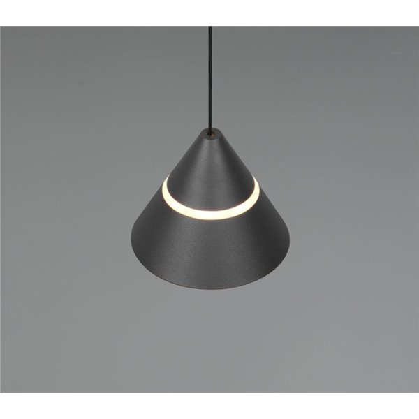 Plafonnier LED ROMEO, 1 lumière, hauteur réglable, 7W 700lm, 2300+3000+4000K IP20 Noir