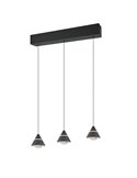 Lámpara de techo 3 luces LED ROMEO, 21W 2100lm, DIP SWITCH 2300+3000+4000K IP20 Negro