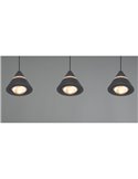 Lámpara de techo 3 luces LED ROMEO, 21W 2100lm, DIP SWITCH 2300+3000+4000K IP20 Negro