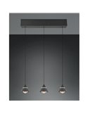 Lámpara de techo 3 luces LED ROMEO, 21W 2100lm, DIP SWITCH 2300+3000+4000K IP20 Negro