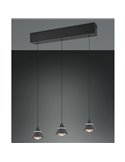 Lámpara de techo 3 luces LED ROMEO, 21W 2100lm, DIP SWITCH 2300+3000+4000K IP20 Negro