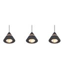 Lámpara de techo 3 luces LED ROMEO, 21W 2100lm, DIP SWITCH 2300+3000+4000K IP20 Negro