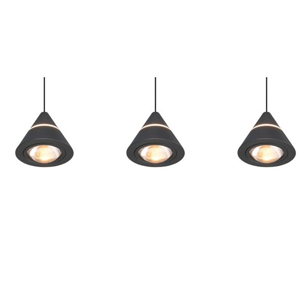 Lámpara de techo 3 luces LED ROMEO, 21W 2100lm, DIP SWITCH 2300+3000+4000K IP20 Negro