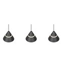Lámpara de techo 3 luces LED ROMEO, 21W 2100lm, DIP SWITCH 2300+3000+4000K IP20 Negro