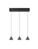 Lámpara de techo 3 luces LED ROMEO, 21W 2100lm, DIP SWITCH 2300+3000+4000K IP20 Negro