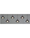 Lámpara de techo LED ROMEO 6 luces, 42W 4200lm DIP SWITCH 2300+3000+4000K IP20 Negro