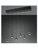 Lámpara de techo LED ROMEO 6 luces, 42W 4200lm DIP SWITCH 2300+3000+4000K IP20 Negro