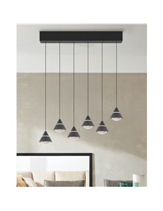 Lámpara de techo LED ROMEO 6 luces, 42W 4200lm DIP SWITCH 2300+3000+4000K IP20 Negro 2
