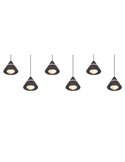 Lámpara de techo LED ROMEO 6 luces, 42W 4200lm DIP SWITCH 2300+3000+4000K IP20 Negro
