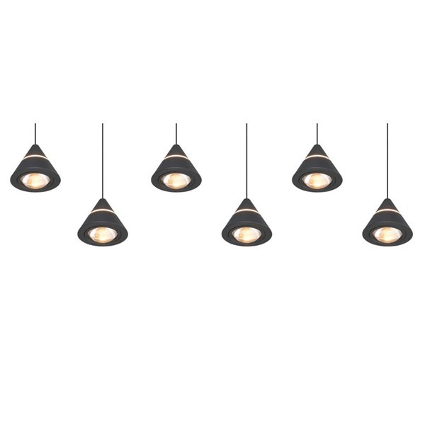 Lámpara de techo LED ROMEO 6 luces, 42W 4200lm DIP SWITCH 2300+3000+4000K IP20 Negro