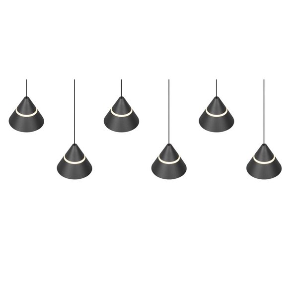 Lámpara de techo LED ROMEO 6 luces, 42W 4200lm DIP SWITCH 2300+3000+4000K IP20 Negro