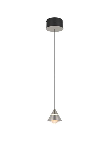 Lámpara de techo LED ROMEO 1 luz, altura regulable, 7W 700lm, 2300+3000+4000K IP20 Gris